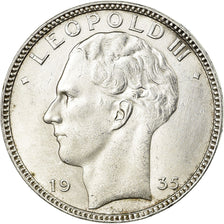 Coin, Belgium, 20 Francs, 20 Frank, 1935, AU(55-58), Silver, KM:105