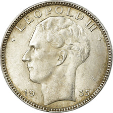 Coin, Belgium, 20 Francs, 20 Frank, 1935, AU(50-53), Silver, KM:105