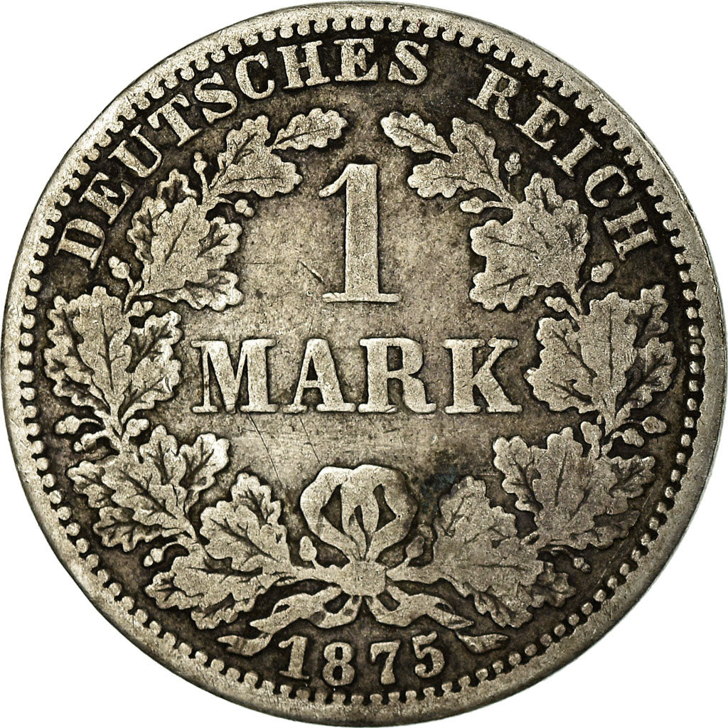 Coin, GERMANY - EMPIRE, Wilhelm I, Mark, 1875, Berlin, VF(30-35), Silver, KM:7