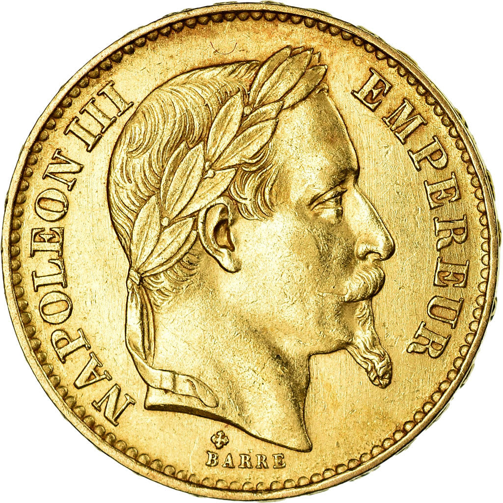 Moneda, Francia, Napoleon III, 20 Francs, 1869, Strasbourg, MBC+