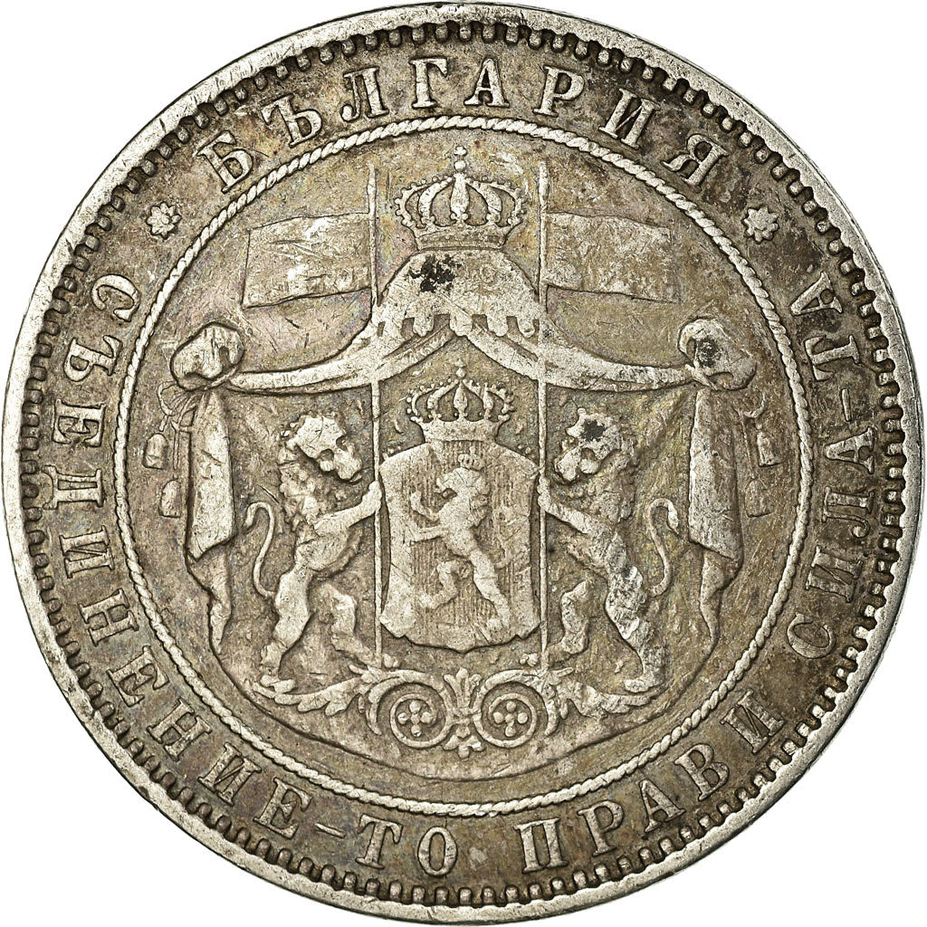Coin, Bulgaria, Alexander  I, 5 Leva, 1885, EF(40-45), Silver, KM:7