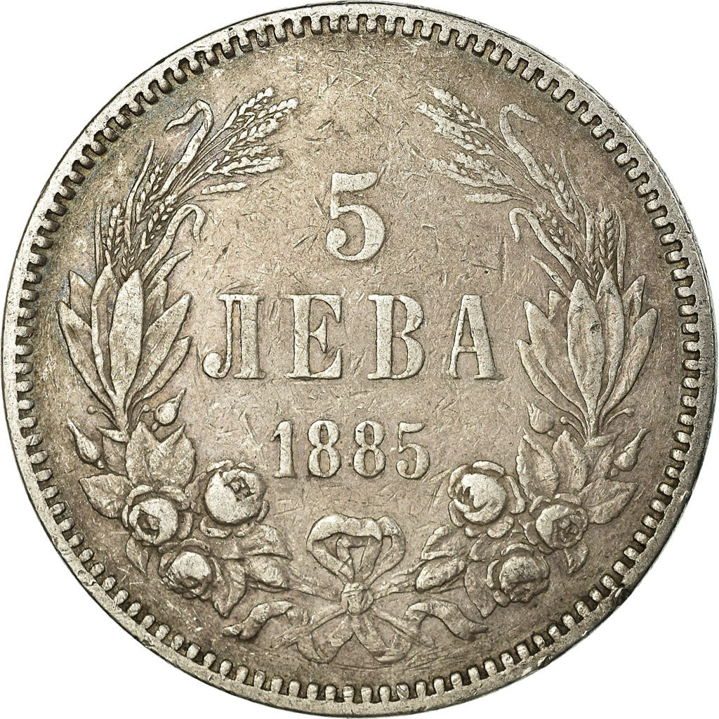 Coin, Bulgaria, Alexander  I, 5 Leva, 1885, EF(40-45), Silver, KM:7