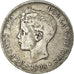 Coin, Spain, Alfonso XIII, 5 Pesetas, 1898, Valencia, VF(30-35), Silver, KM:707