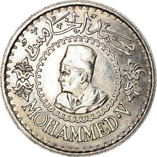 Coin, Morocco, Mohammed V, 500 Francs, 1956/AH1376, Paris, AU(55-58), Silver
