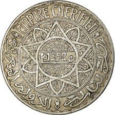 Coin, Morocco, Mohammed V, 20 Francs, AH 1352/1933, Paris, EF(40-45), Silver