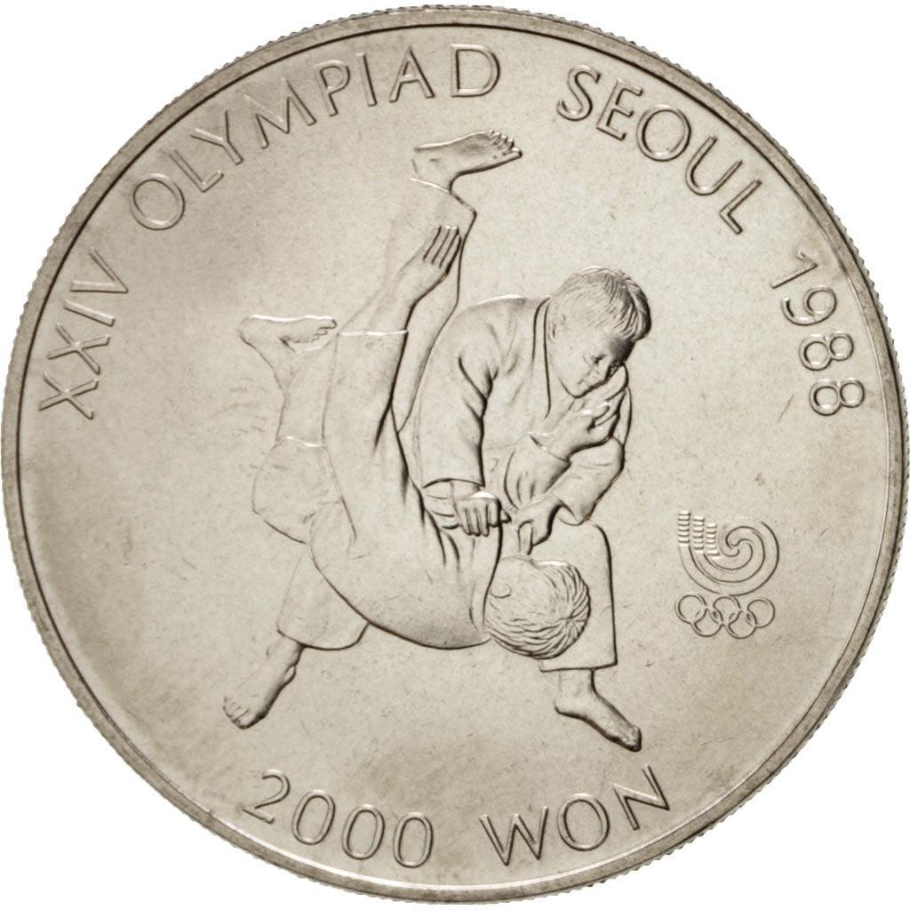 KOREA-SOUTH, 2000 Won, 1987, KM #51, MS(63), Nickel, 33, 17.15