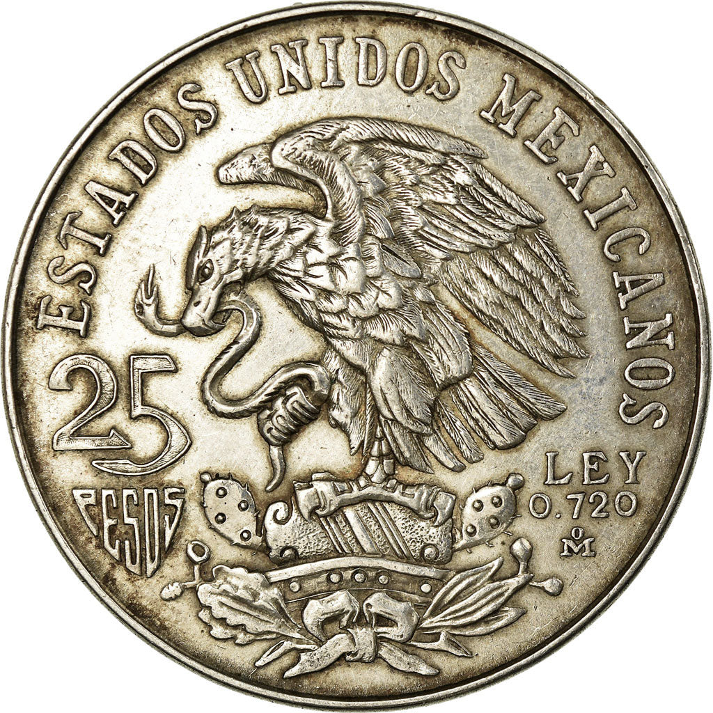 Coin, Mexico, 25 Pesos, 1968, Mexico City, AU(50-53), Silver, KM:479.1