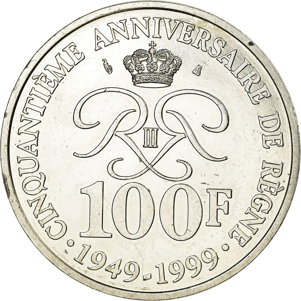 Coin, Monaco, Rainier III, 100 Francs, 1999, Paris, AU(55-58), Silver, KM:175