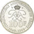 Moeda, Mónaco, Rainier III, 100 Francs, 1999, Paris, AU(55-58), Prata, KM:175