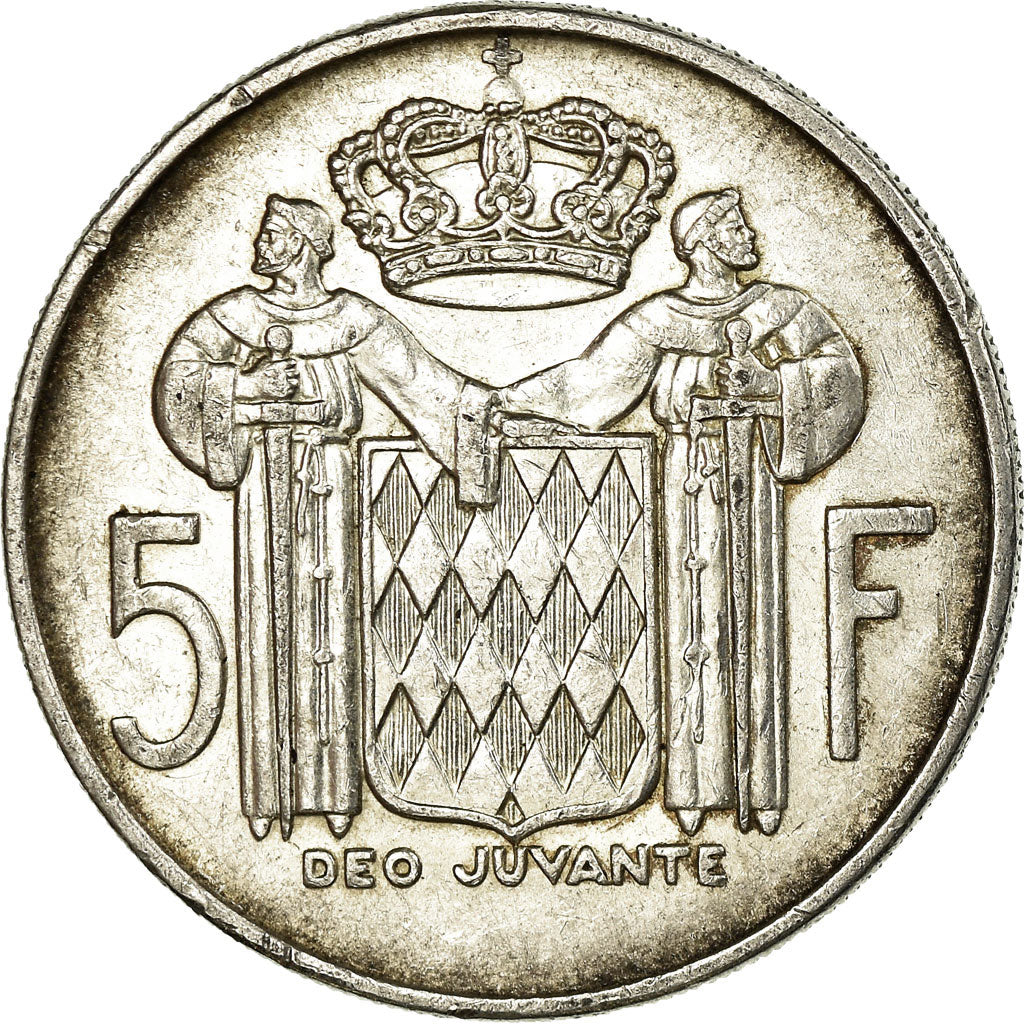 Coin, Monaco, Rainier III, 5 Francs, 1966, AU(50-53), Silver, KM:141, Gadoury:MC