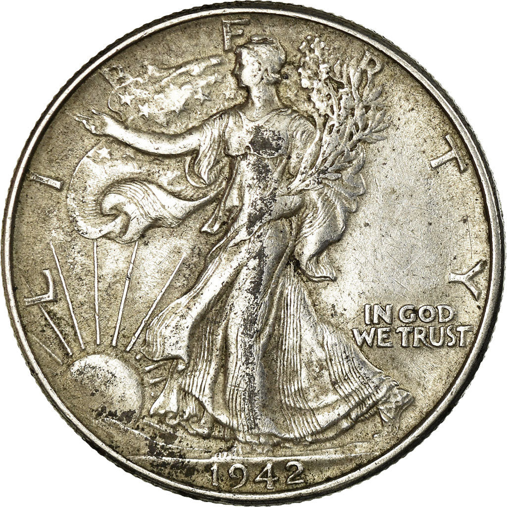 Moneta, Stati Uniti, Walking Liberty Half Dollar, 1942, Philadelphia, BB