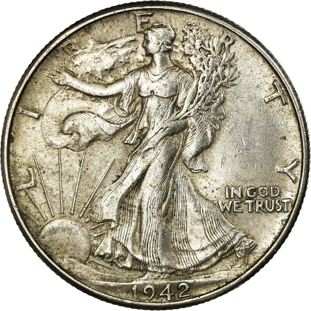 Monnaie, États-Unis, Walking Liberty Half Dollar, 1942, Philadelphie, TTB