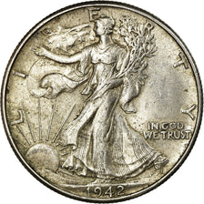 Monnaie, États-Unis, Walking Liberty Half Dollar, 1942, Philadelphie, TTB