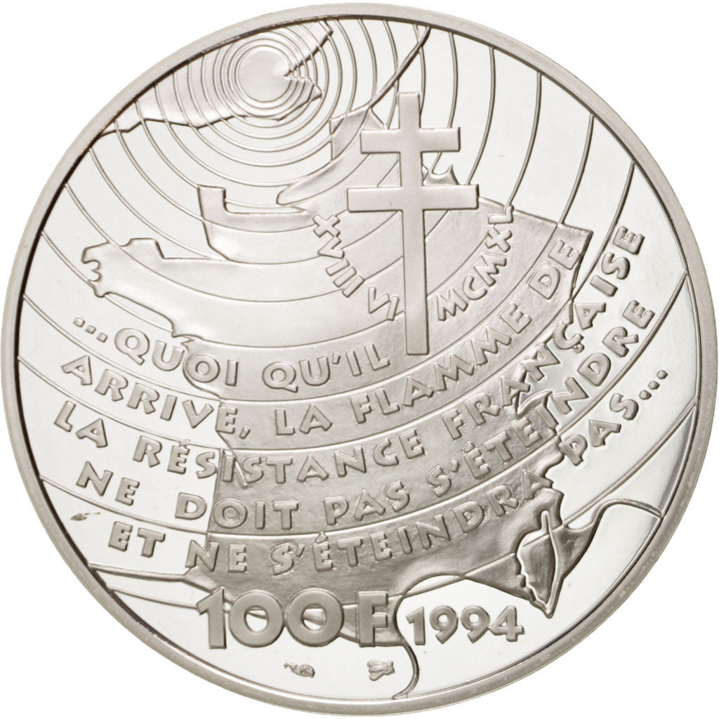 FRANCE, 100 Francs, 1994, KM #1038, MS(65-70), Silver, 22.20