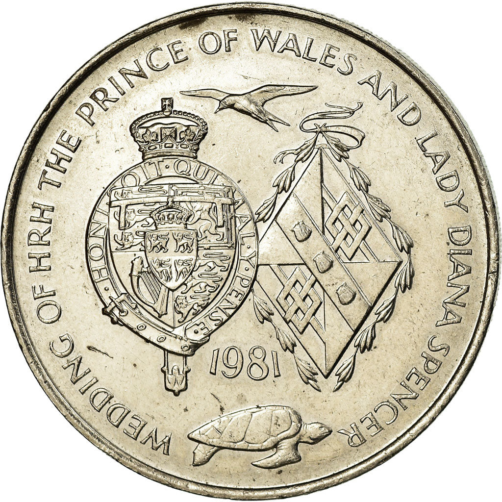 Coin, Ascension Island, 25 Pence, Crown, 1981, Pobjoy Mint, AU(50-53)