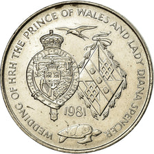 Coin, Ascension Island, 25 Pence, Crown, 1981, Pobjoy Mint, AU(50-53)
