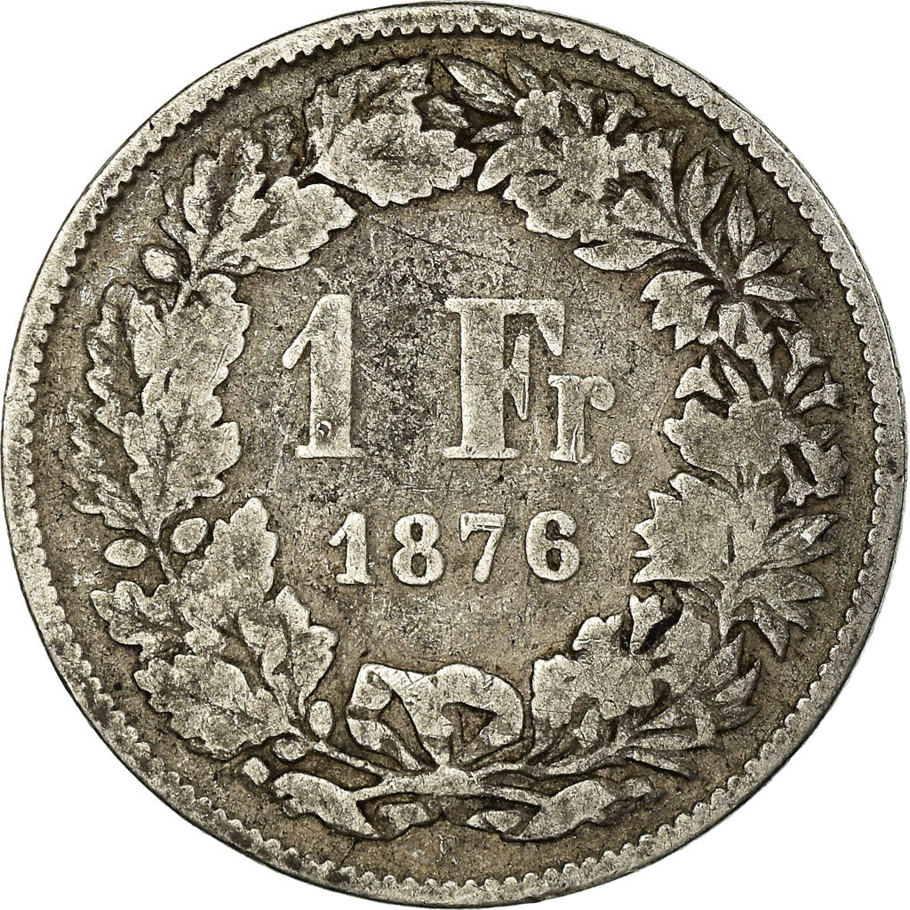Coin, Switzerland, Franc, 1876, Bern, F(12-15), Silver, KM:24