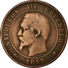Coin, France, Napoleon III,10 Centimes, 1857, Strasbourg, F(12-15), KM 771.3