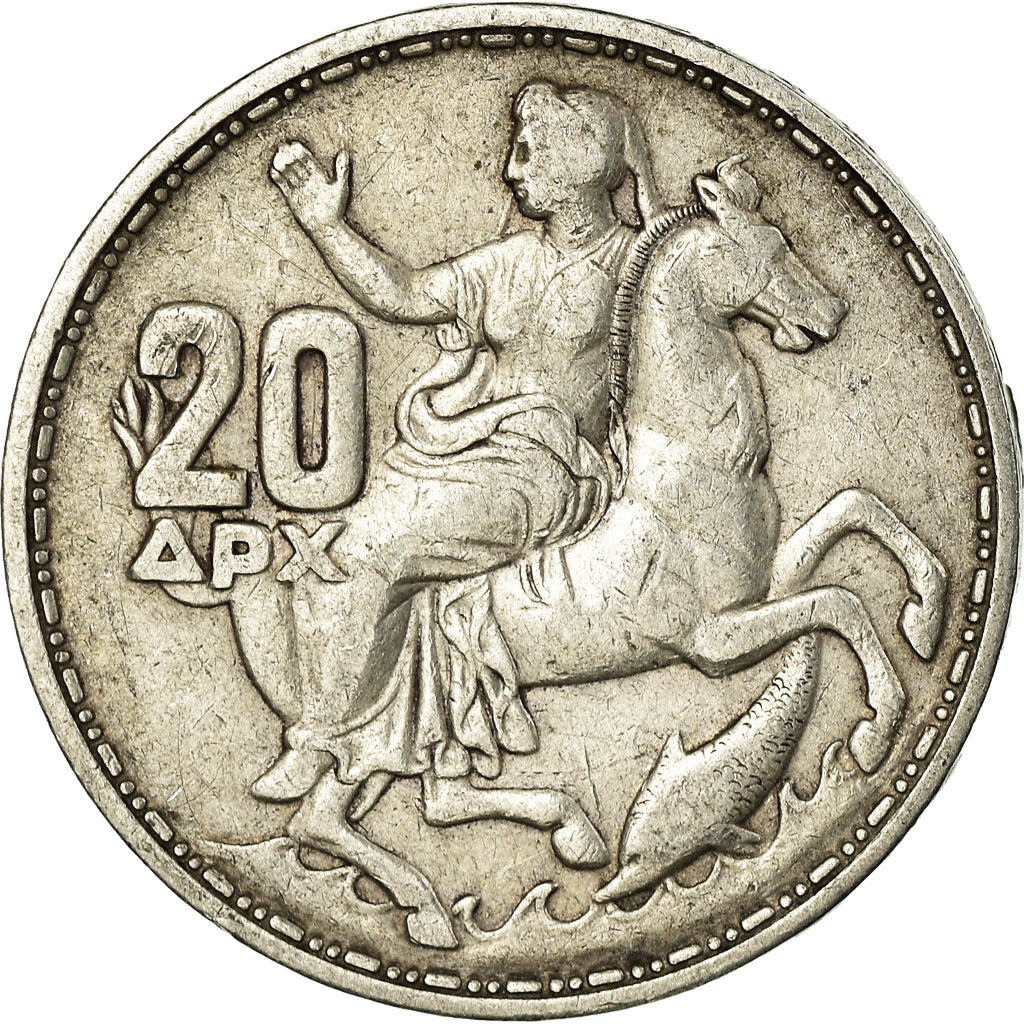 Coin, Greece, Paul I, 20 Drachmai, 1960, EF(40-45), Silver, KM:85