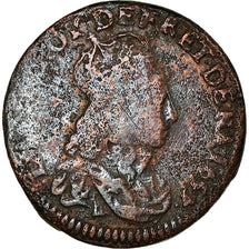 Münze, Frankreich, Louis XIV, Liard de France, 1657, Lusignan, SGE+, Kupfer