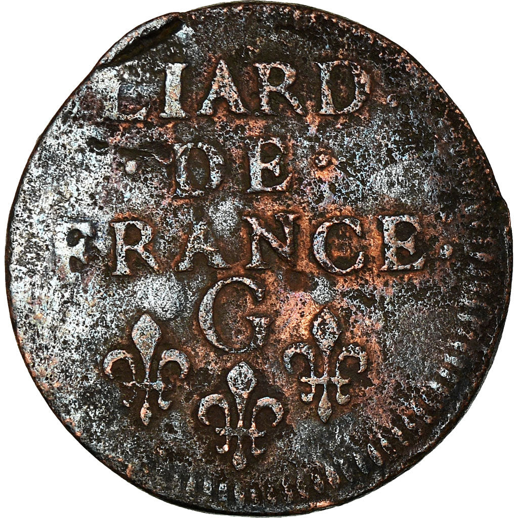 Münze, Frankreich, Louis XIV, Liard de France, 1657, Lusignan, SGE+, Kupfer