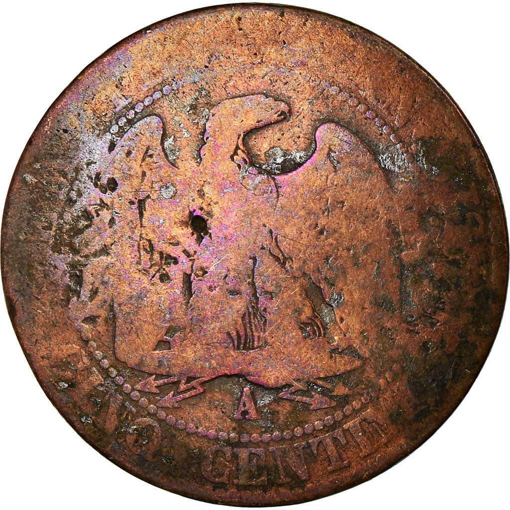 Coin, France, Napoleon III, 5 Centimes, 1855, Paris, Satirique, VG(8-10)