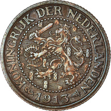 Coin, Netherlands, Wilhelmina I, 2-1/2 Cent, 1913, EF(40-45), Bronze, KM:150