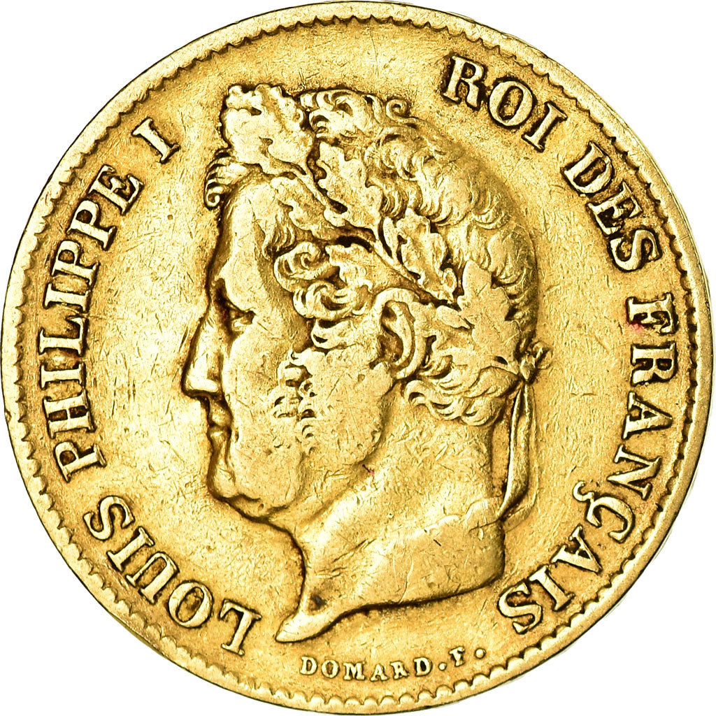Coin, France, Louis-Philippe, 40 Francs, 1833, Paris, VF(30-35), Gold, KM:747.1