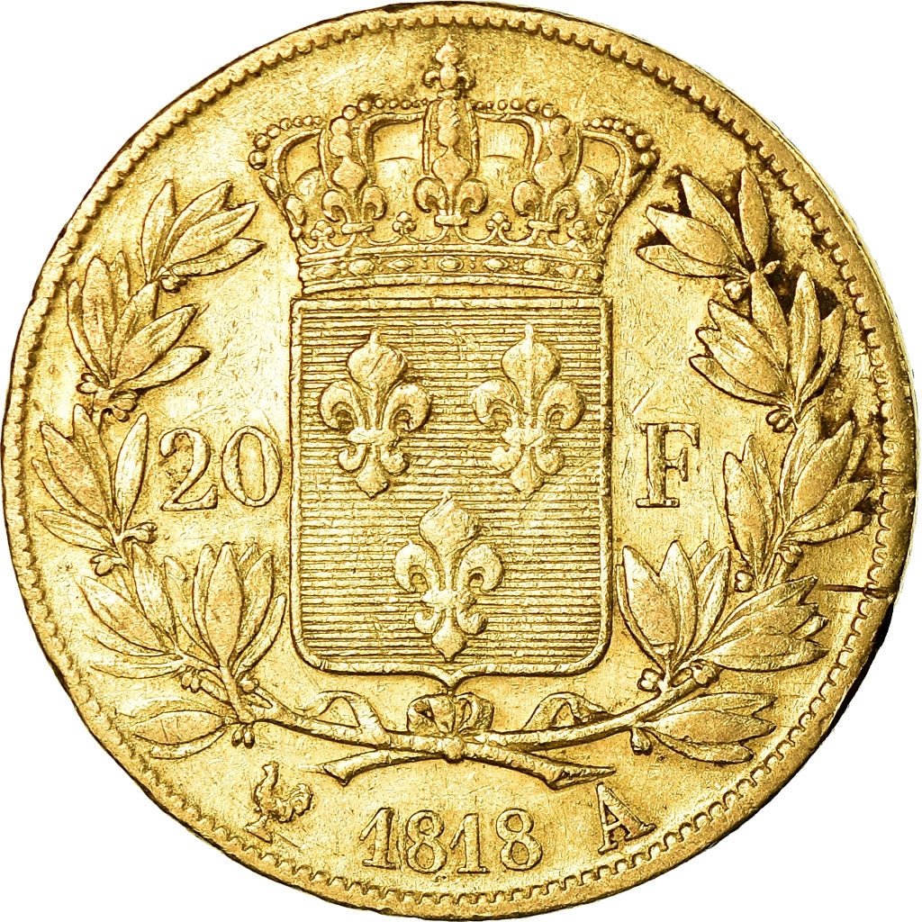 Moneta, Francja, Louis XVIII, 20 Francs, 1818, Paris, VF(30-35)