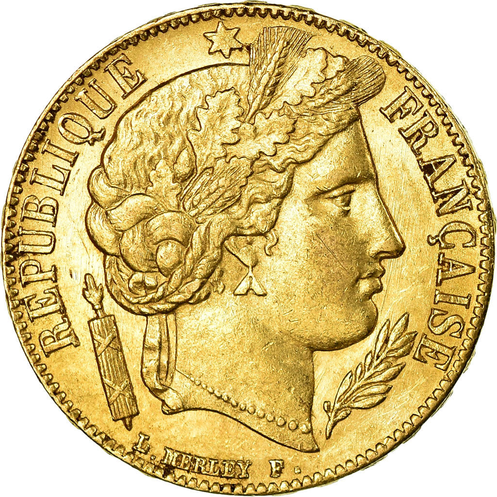 Coin, France, Cérès, 20 Francs, 1851, Paris, Variety, AU(50-53), Gold, KM:762
