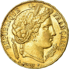 Coin, France, Cérès, 20 Francs, 1851, Paris, Variety, AU(50-53), Gold, KM:762