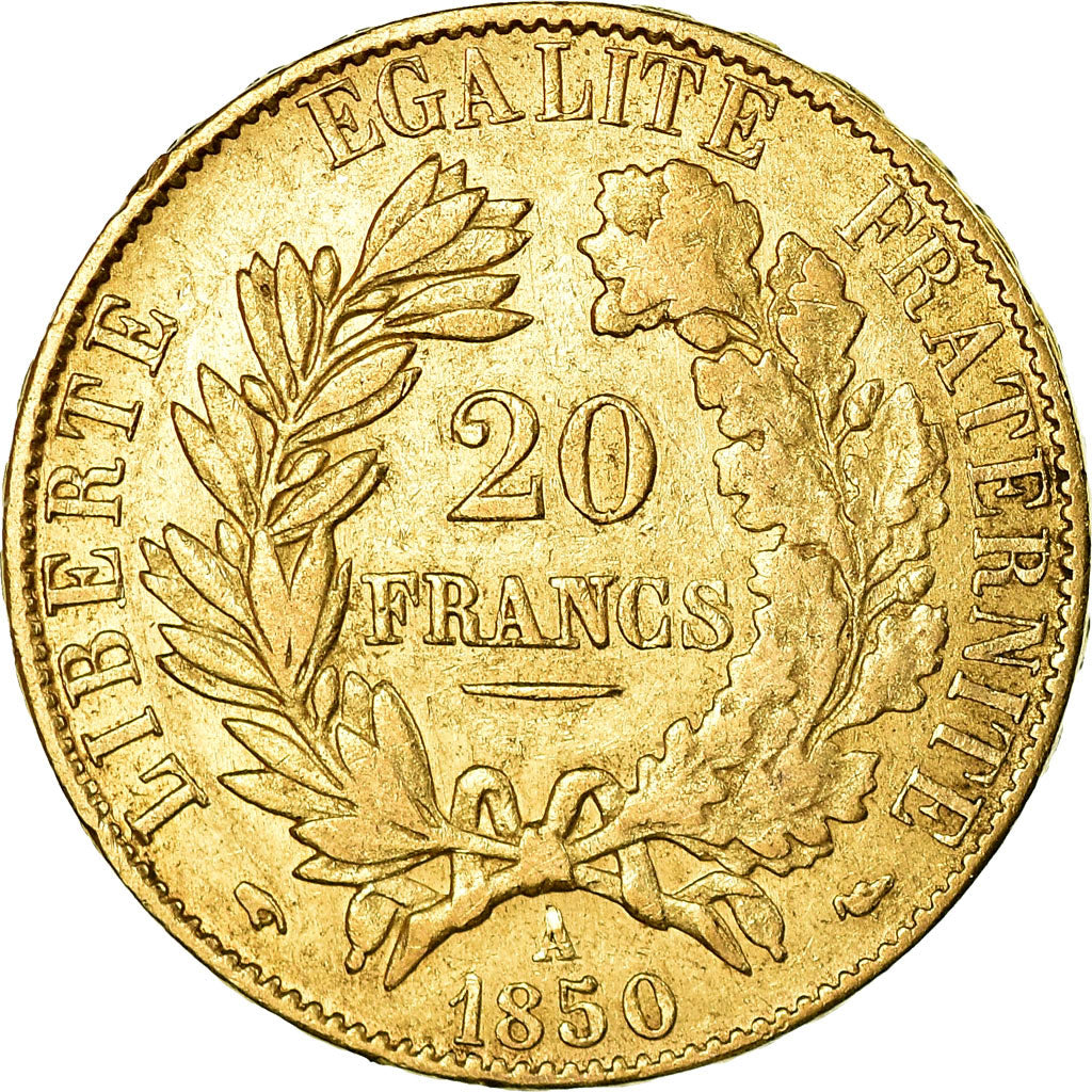 Coin, France, Cérès, 20 Francs, 1850, Paris, EF(40-45), Gold, KM:762