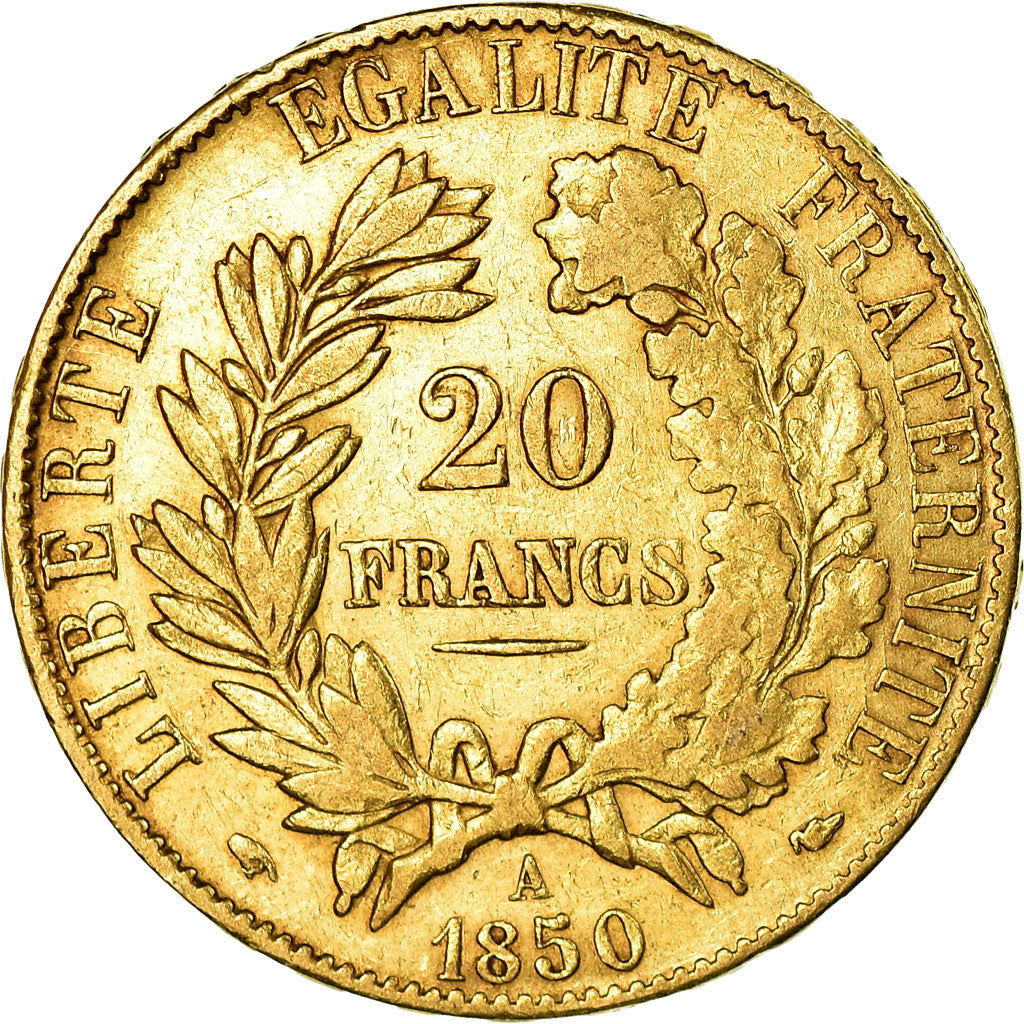 Coin, France, Cérès, 20 Francs, 1850, Paris, EF(40-45), Gold, KM:762