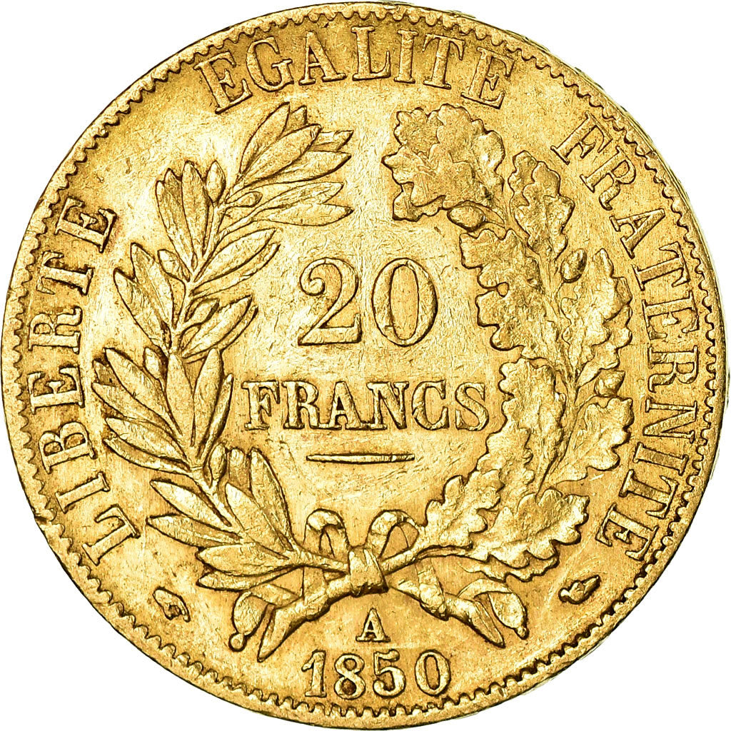Coin, France, Cérès, 20 Francs, 1850, Paris, EF(40-45), Gold, KM:762