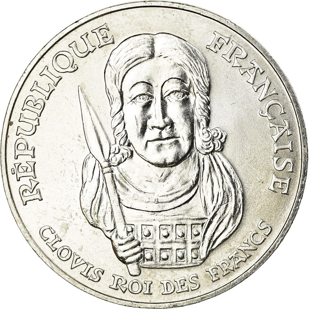 Coin, France, Clovis, 100 Francs, 1996, AU(55-58), Silver, KM:1180, Gadoury:953