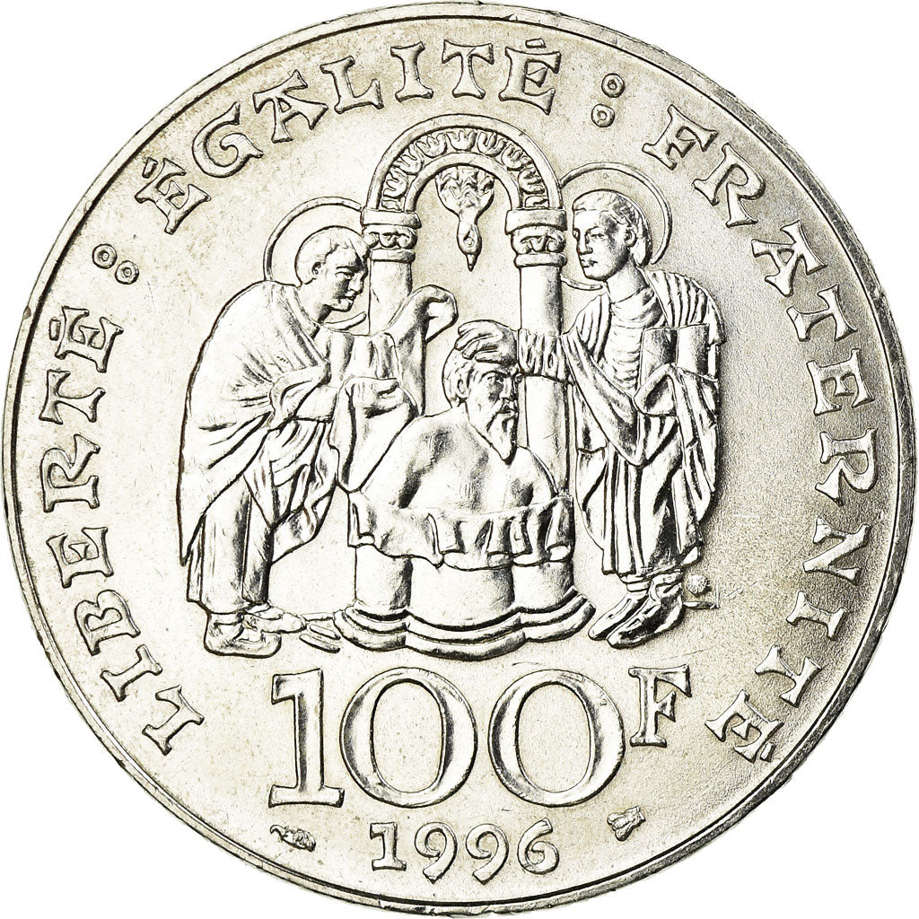 Coin, France, Clovis, 100 Francs, 1996, AU(55-58), Silver, KM:1180, Gadoury:953