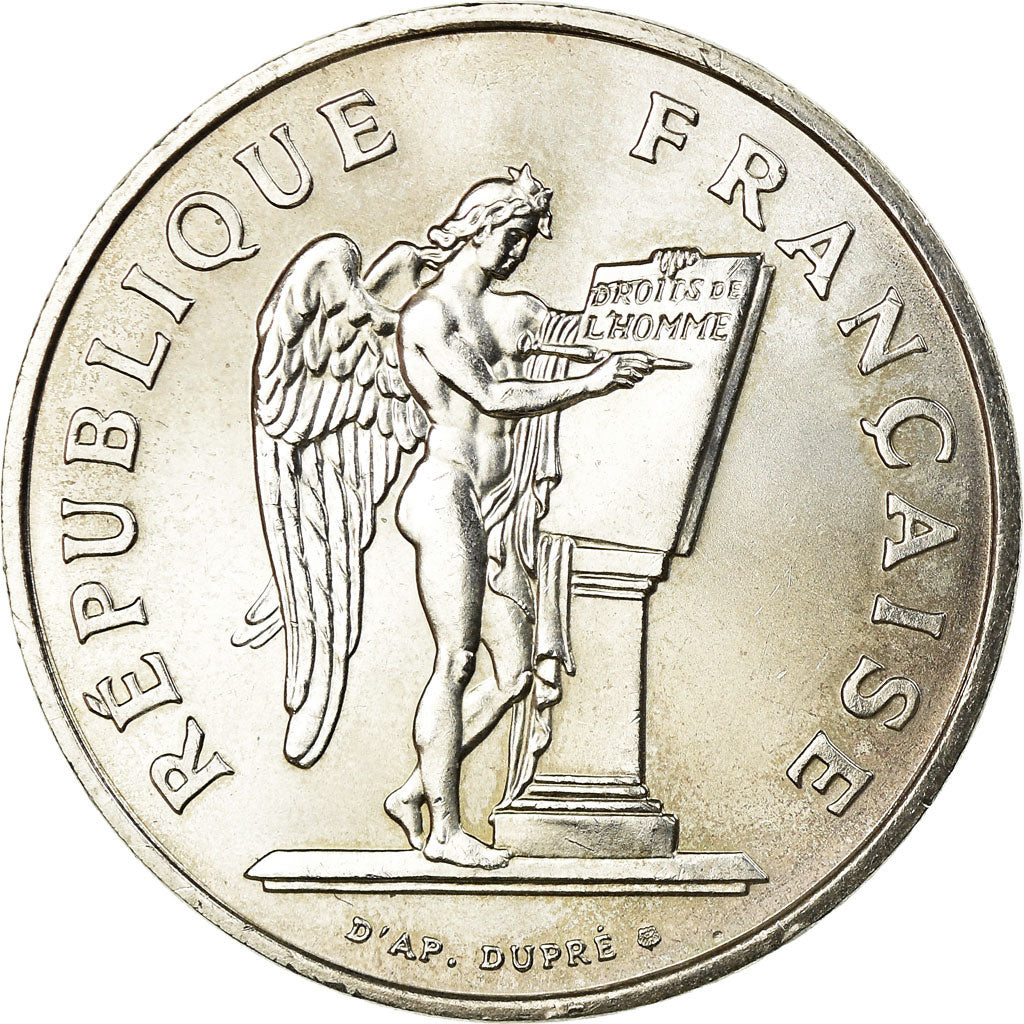 Coin, France, Droits de l'Homme, 100 Francs, 1989, AU(55-58), Silver, KM:970