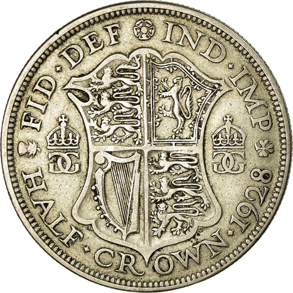 Coin, Great Britain, George V, 1/2 Crown, 1928, VF(30-35), Silver, KM:835
