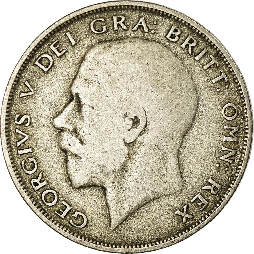 Coin, Great Britain, George V, 1/2 Crown, 1921, VF(20-25), Silver, KM:818.1a