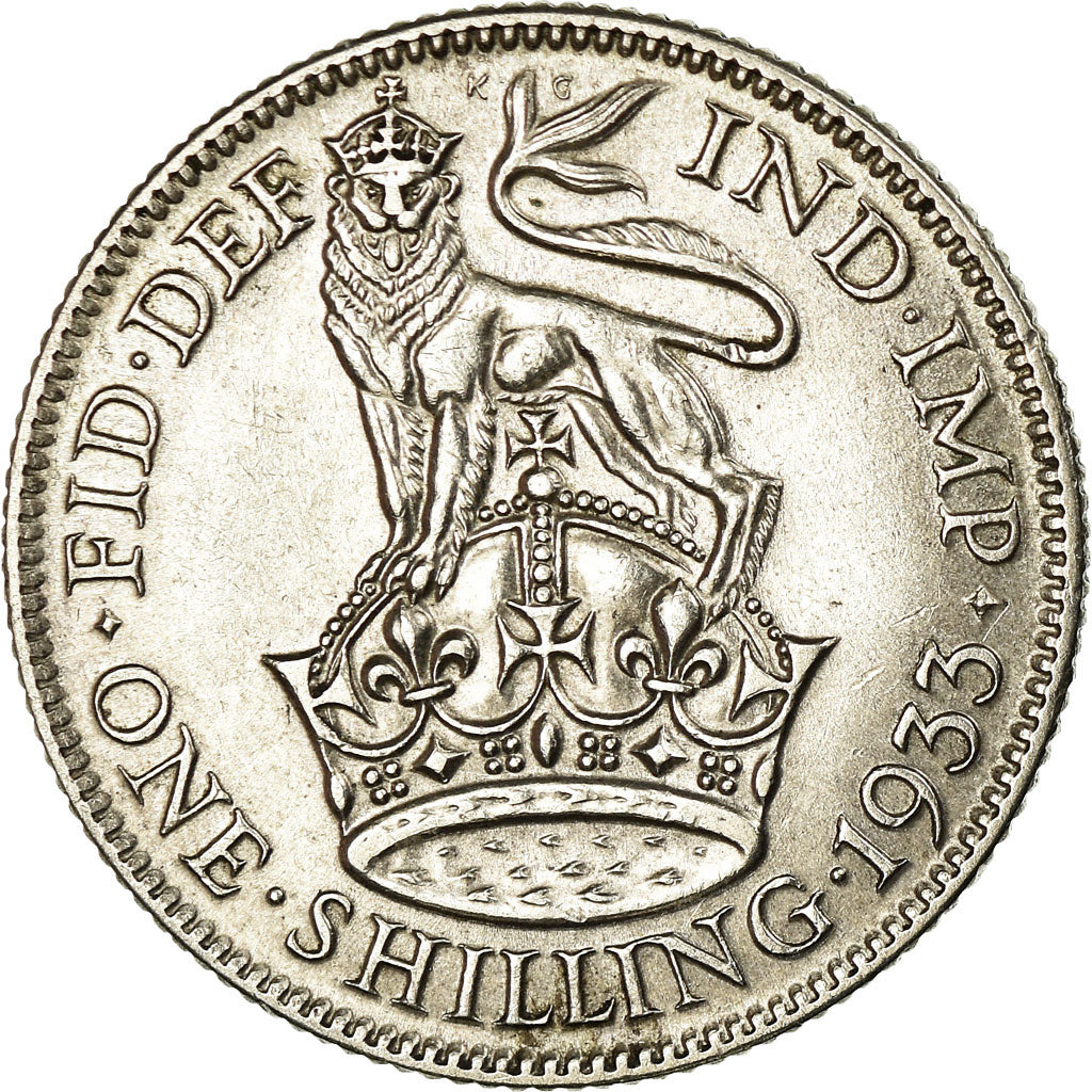 Coin, Great Britain, George V, Shilling, 1933, AU(55-58), Silver, KM:833