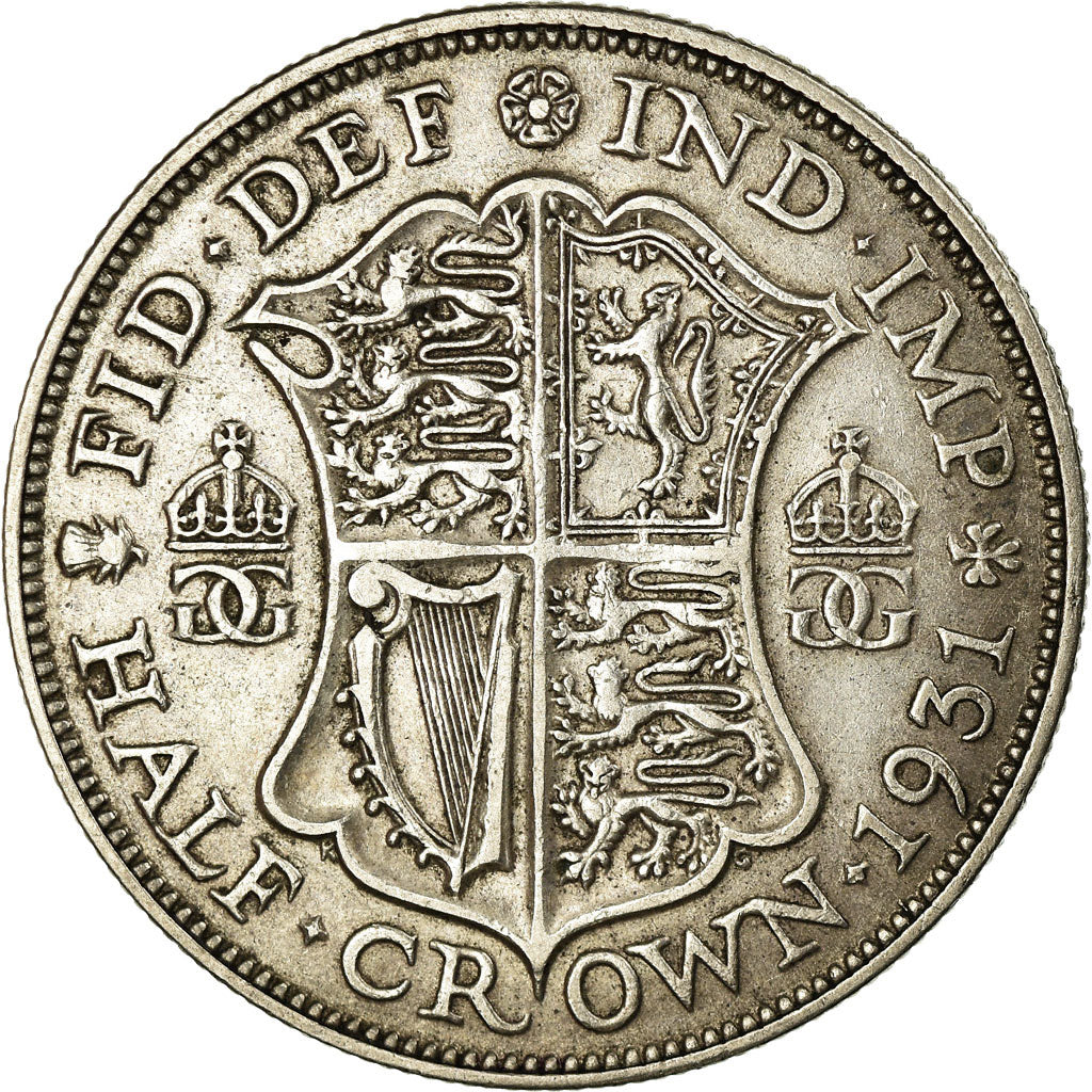 Coin, Great Britain, George V, 1/2 Crown, 1931, EF(40-45), Silver, KM:835