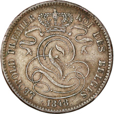Coin, Belgium, Leopold I, 10 Centimes, 1848, EF(40-45), Copper, KM:2.1