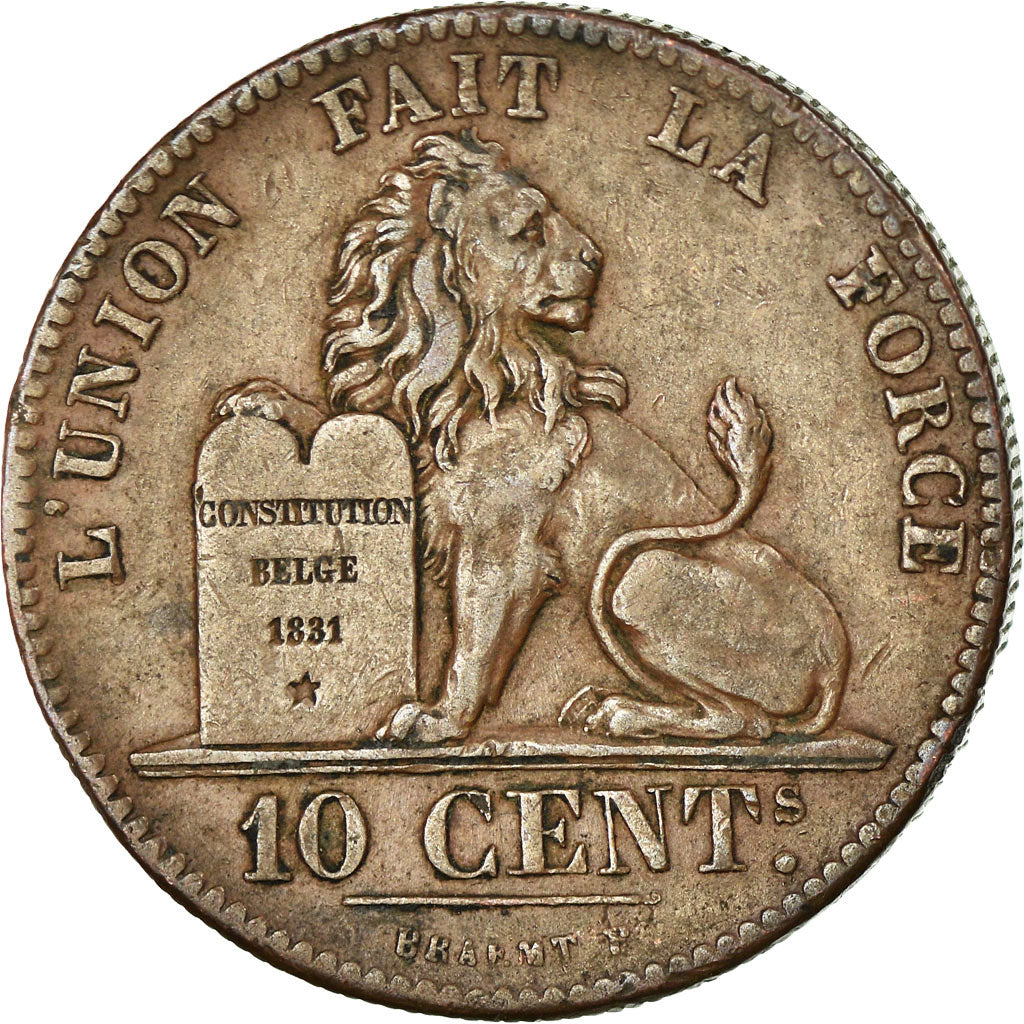 Coin, Belgium, Leopold I, 10 Centimes, 1848, EF(40-45), Copper, KM:2.1