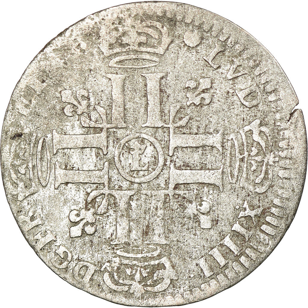 Monnaie, France, Louis XIV, Sol de 15 deniers ou quinzain,1698, Lille, B