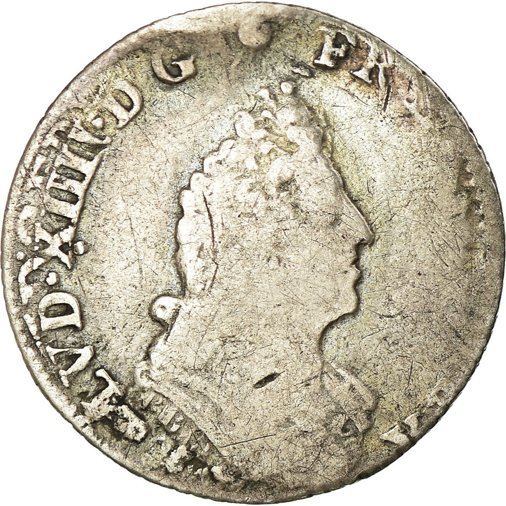 Moneta, Francja, 1/12 ECU, 10 Sols, 1696, Lille, F(12-15), Srebro