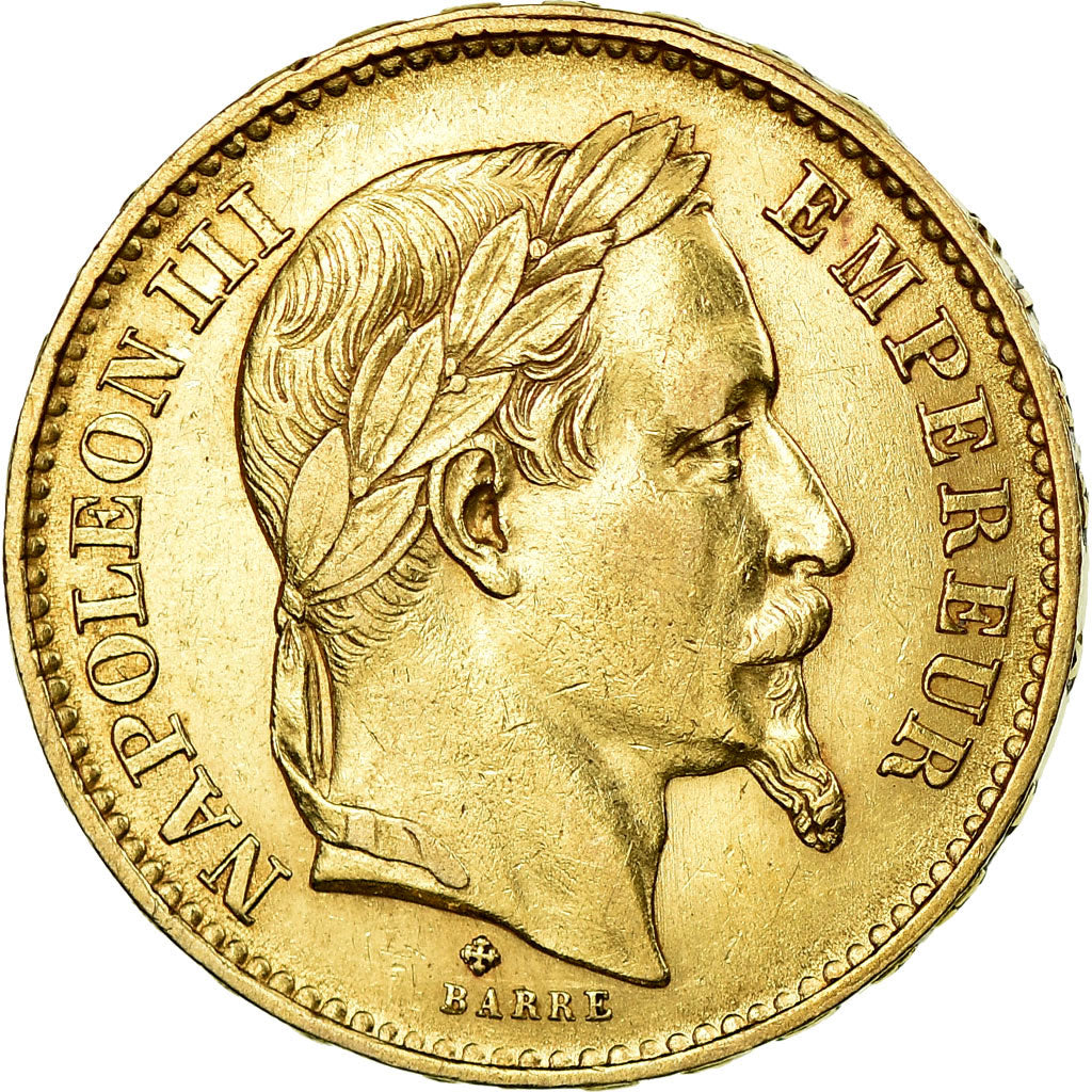 Munten, Frankrijk, Napoleon III, 20 Francs, 1870, Strasbourg, ZF+