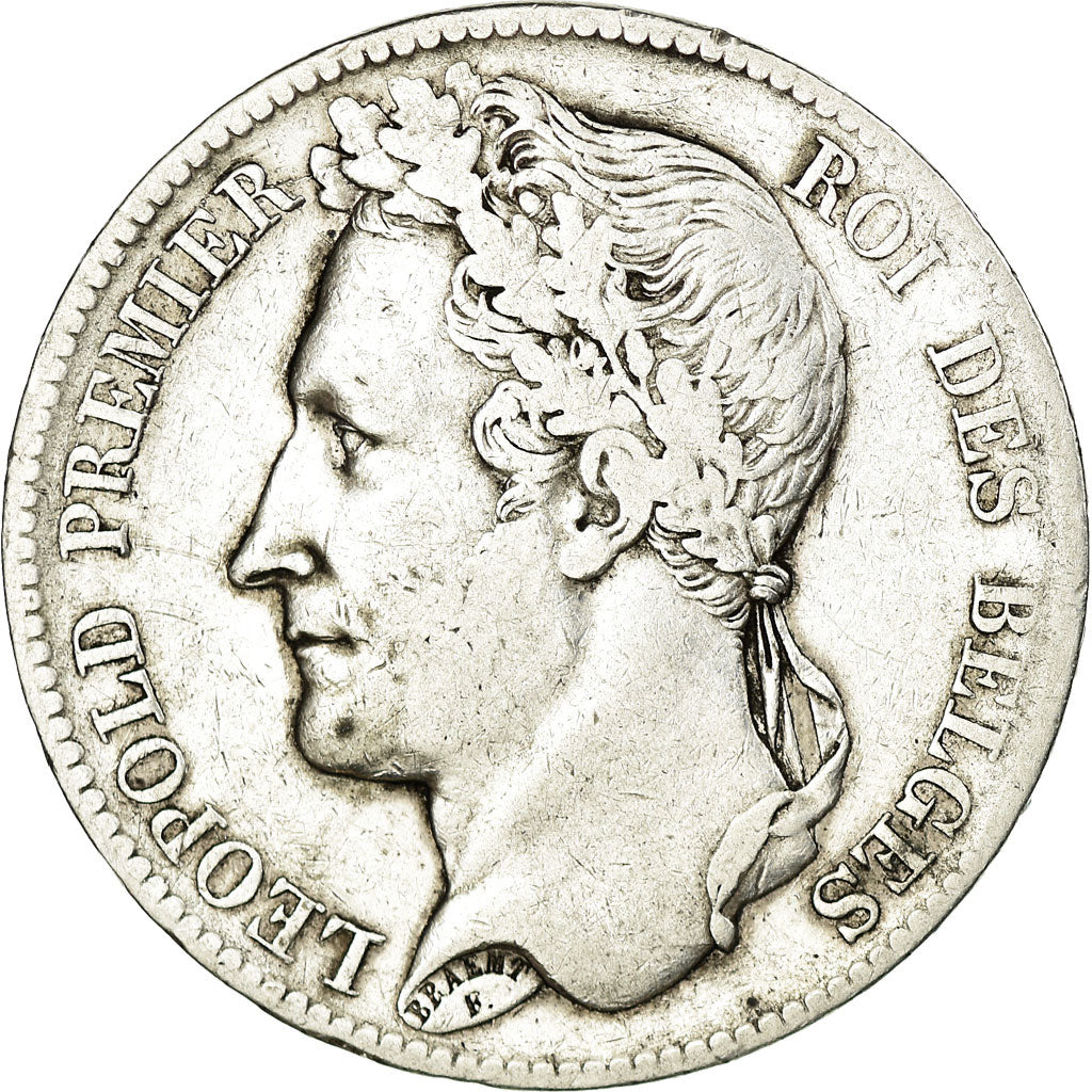 Coin, Belgium, Leopold I, 5 Francs, 5 Frank, 1833, VF(30-35), Silver, KM:3.1