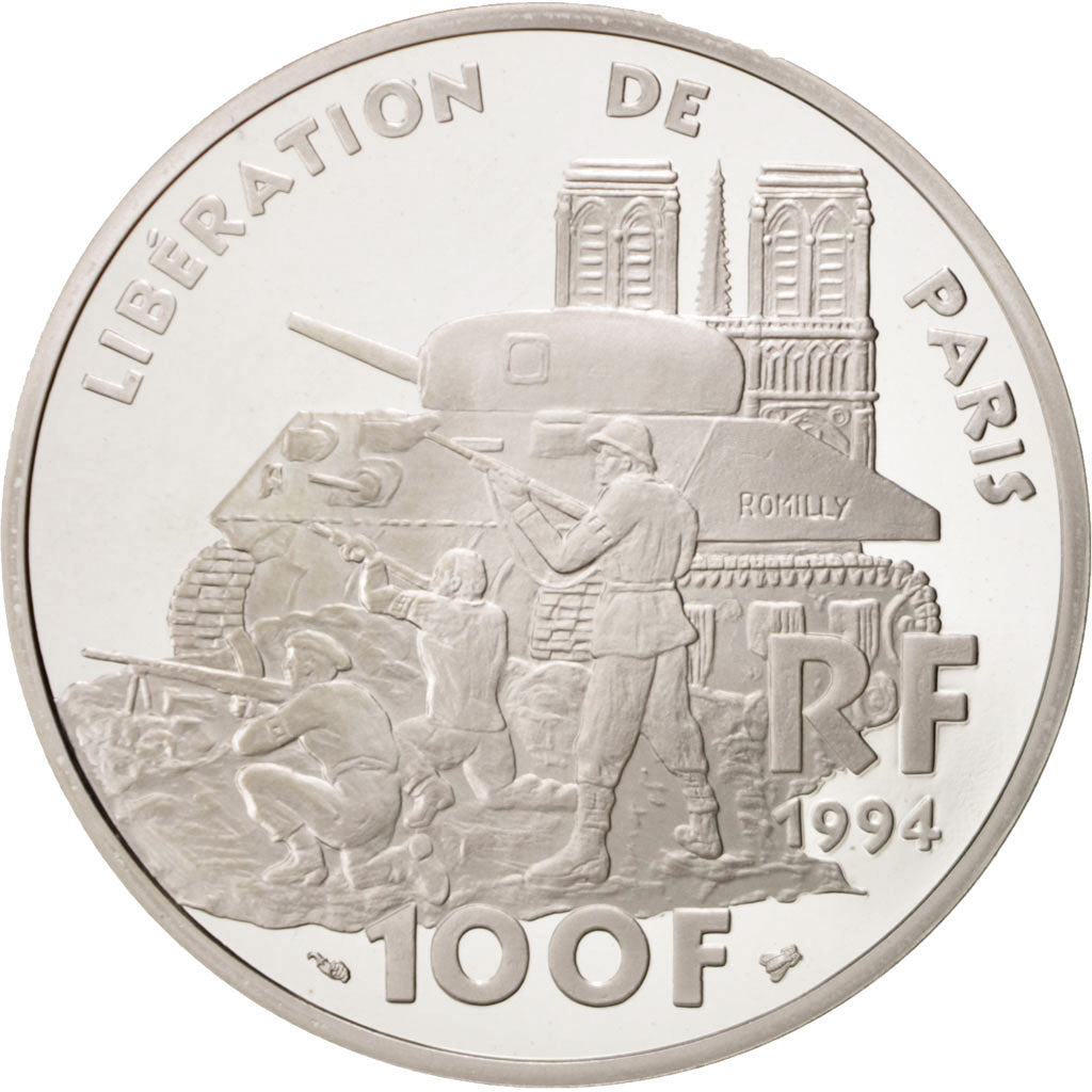 Moneta, Francia, Libération de Paris, 100 Francs, 1994, FDC, Argento, KM:1045.2