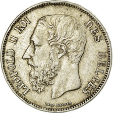 Coin, Belgium, Leopold II, 5 Francs, 5 Frank, 1868, EF(40-45), Silver, KM:24
