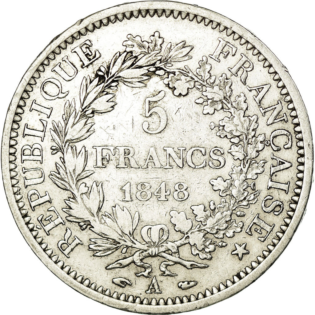 Monnaie, France, Hercule, 5 Francs, 1848, Paris, TTB, Argent, Gadoury:683